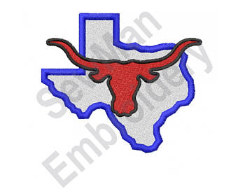 340x270 Texas Longhorn Embroidery Design Etsy