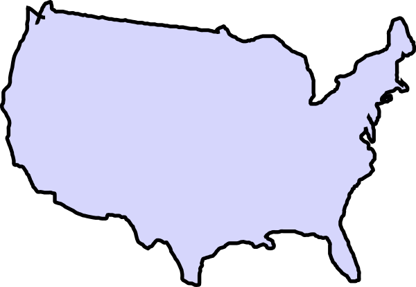 600x414 Grey Map Usa Clip Art