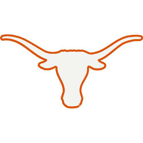 500x500 Orange Outline Texas Longhorn Clipart