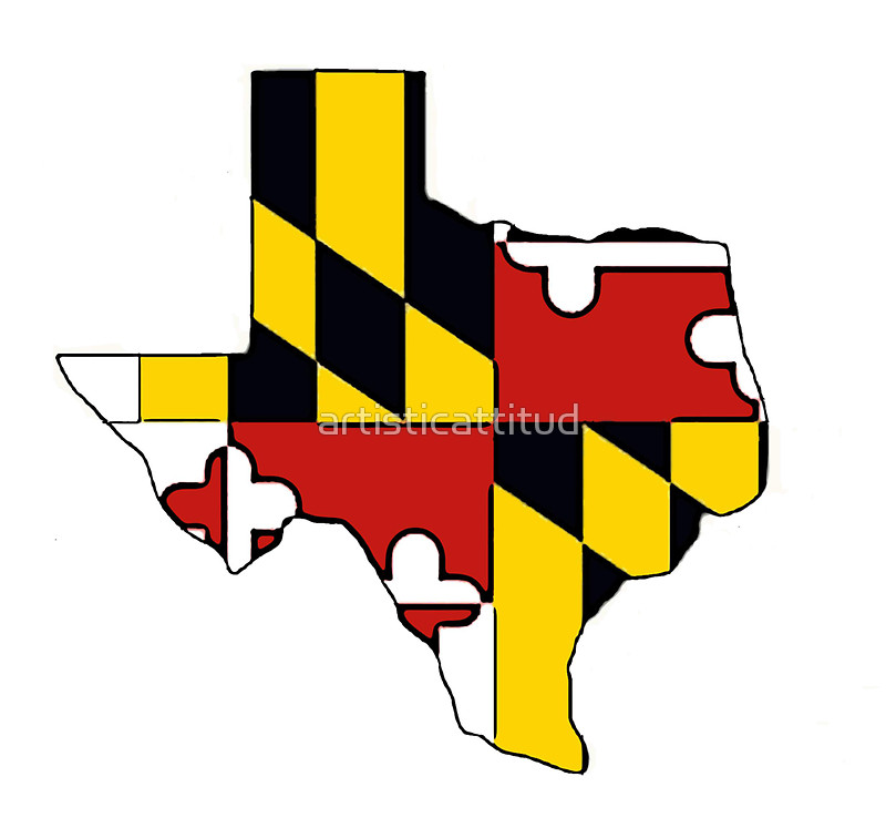800x747 Texas Outline Maryland Flag Stickers By Artisticattitud Redbubble