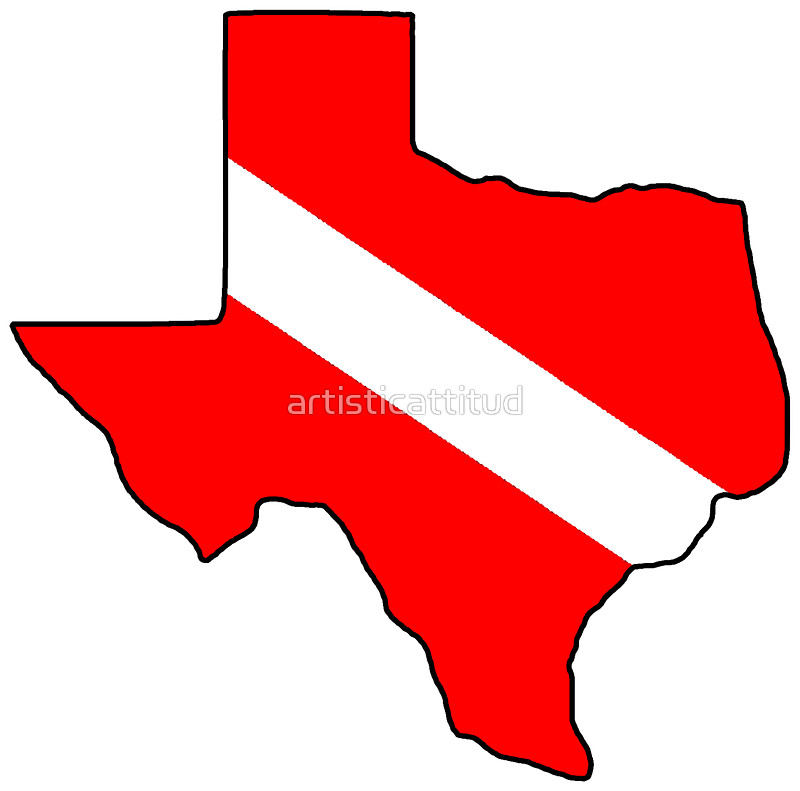 800x791 Dive Flag Texas Outline Stickers By Artisticattitud Redbubble