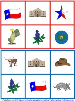 262x350 Texas Symbols Bingo By Paula's Preschool And Kindergarten Tpt