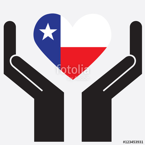 500x500 Hand Showing Texas Flag In A Heart Shape. Vector Illustration