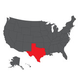 160x160 Texas Black Map On White Background Vector Stock Image
