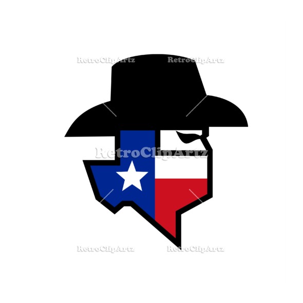 590x590 Bandit Texas Flag Icon Vector Stock Illustration. Icon Style