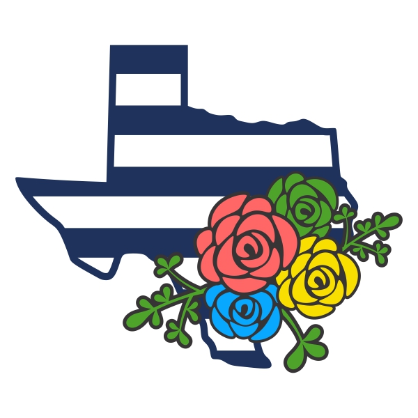 600x600 Texas Heart Flag Cuttable Design