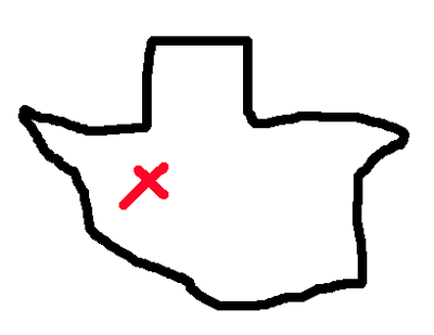 400x309 Alana G A Freehand Drawing Of Texas From Memory