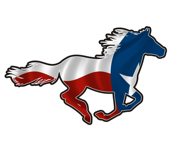 600x500 Texas Horse Decal Tx State Flag Texan Pony Mustang Vinyl Sticker