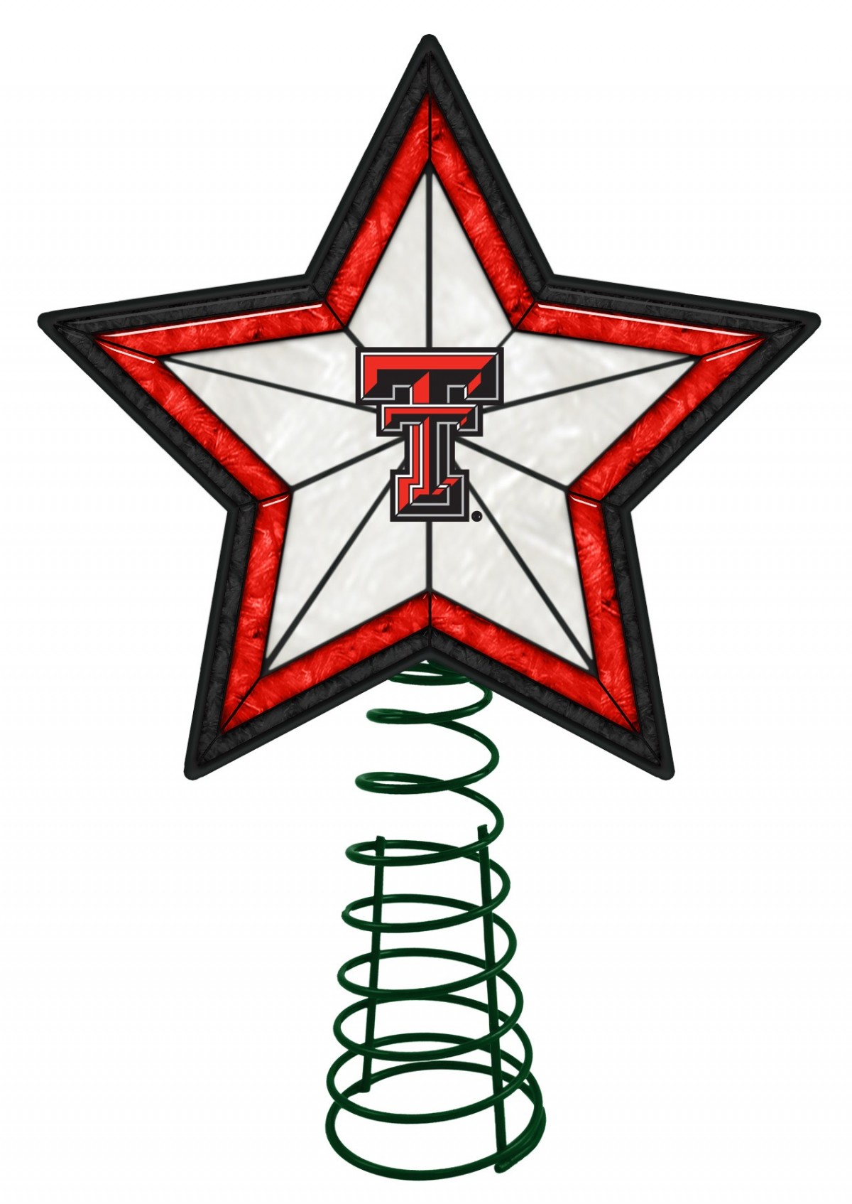 1200x1694 Texas Tech Red Raiders Art Glass Tree Topper Sports Merchandise