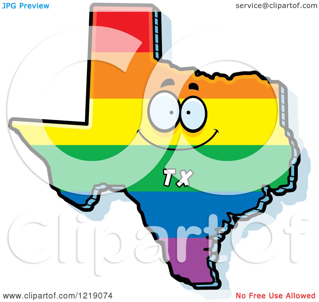 1080x1024 Clipart Of A Gay Rainbow State Of Texas Character