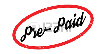 450x226 Pre Paid Black Calligraphic Text Inside A Red Outline Oblong