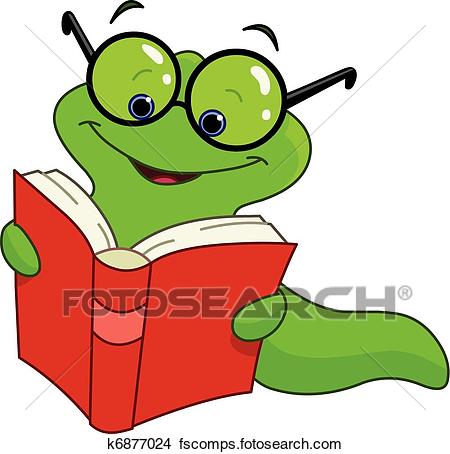450x454 Clipart Of Book Worm K6877024