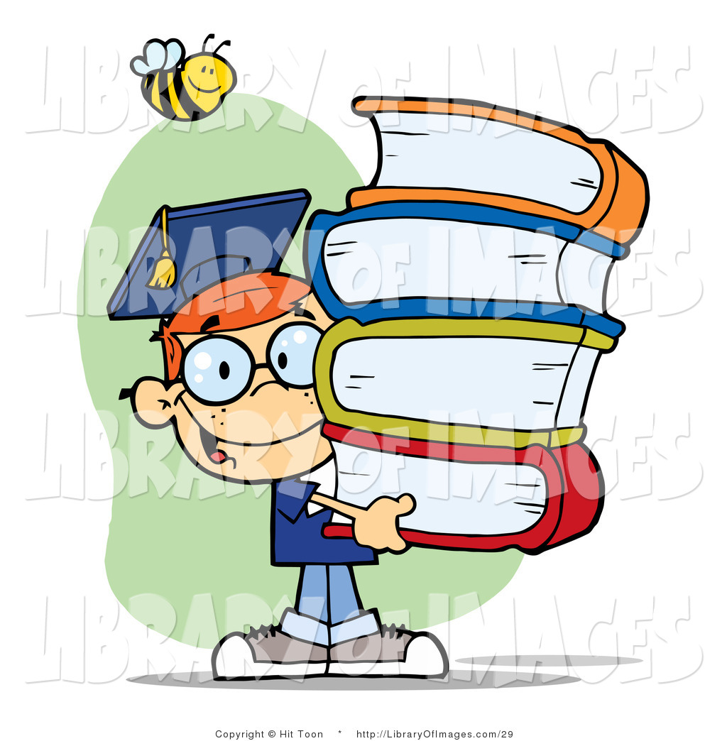 1024x1044 Clip Art Of A Bee Over A Happy Red Head Graduate School Boy