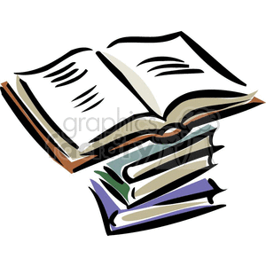 300x300 Royalty Free Cartoon Stack Of Textbooks 382803 Vector Clip Art
