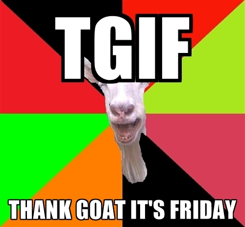 500x463 Tgif Thank Goat It's Friday