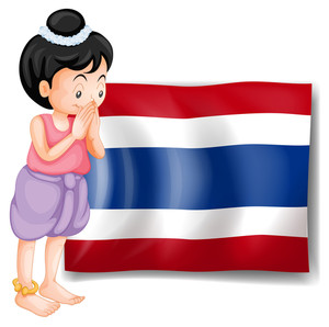 300x298 Illustration Of A Girl With The Flag Of Thailand On A White