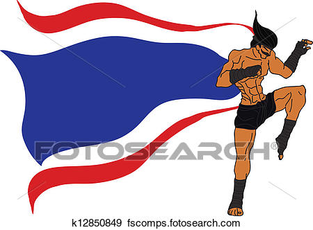 450x332 Clip Art Of Muay Thai Boran Flag Of Thailand K12850849