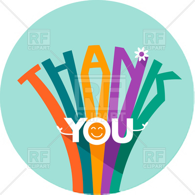 400x400 Thank You Card In Flat Style Royalty Free Vector Clip Art Image