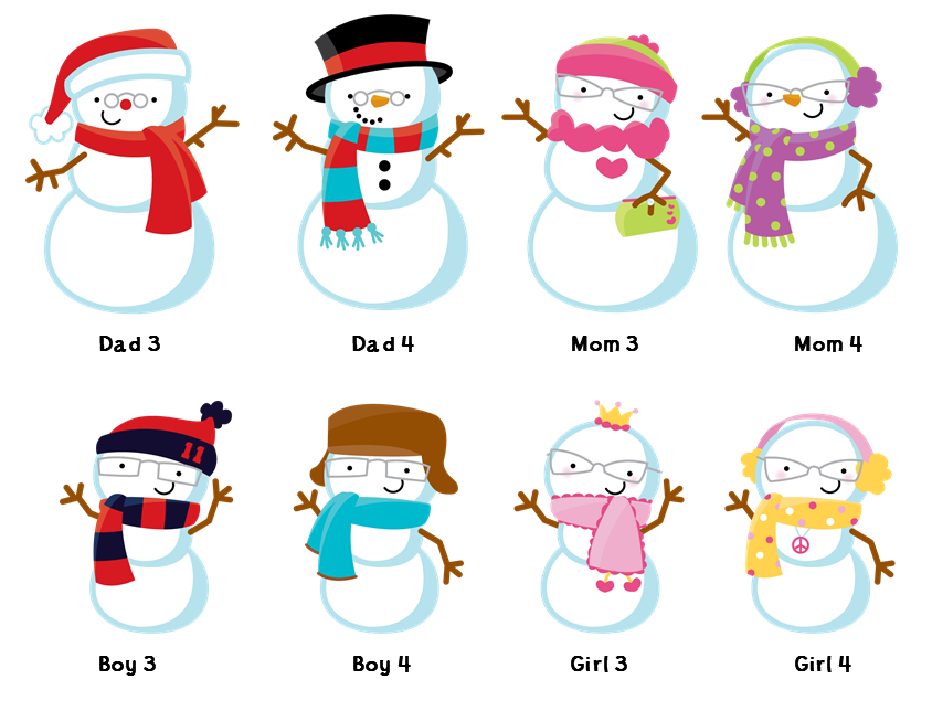 844x644 Christmas Thank You Cards Snowman Family With Lights Thank You Notes