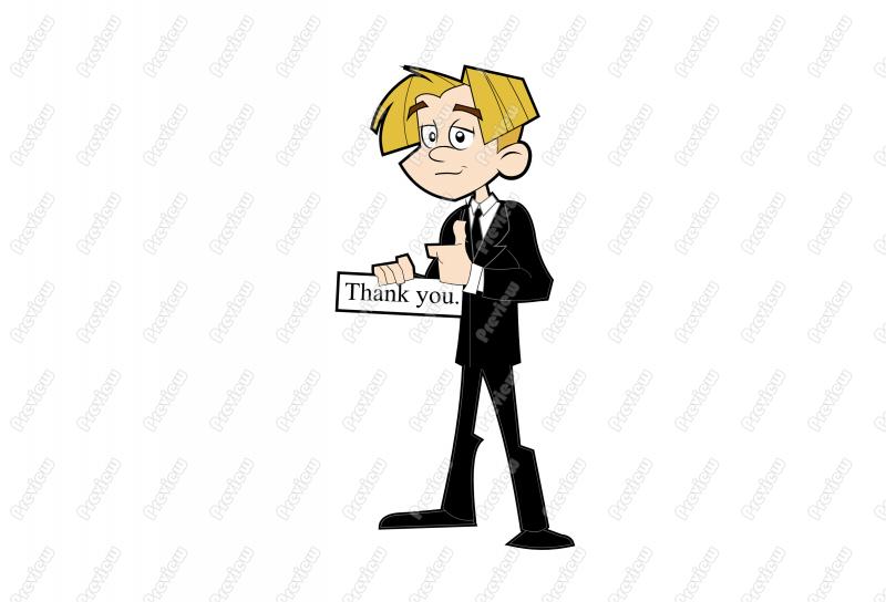 800x544 Thank You Businessman Character Clip Art