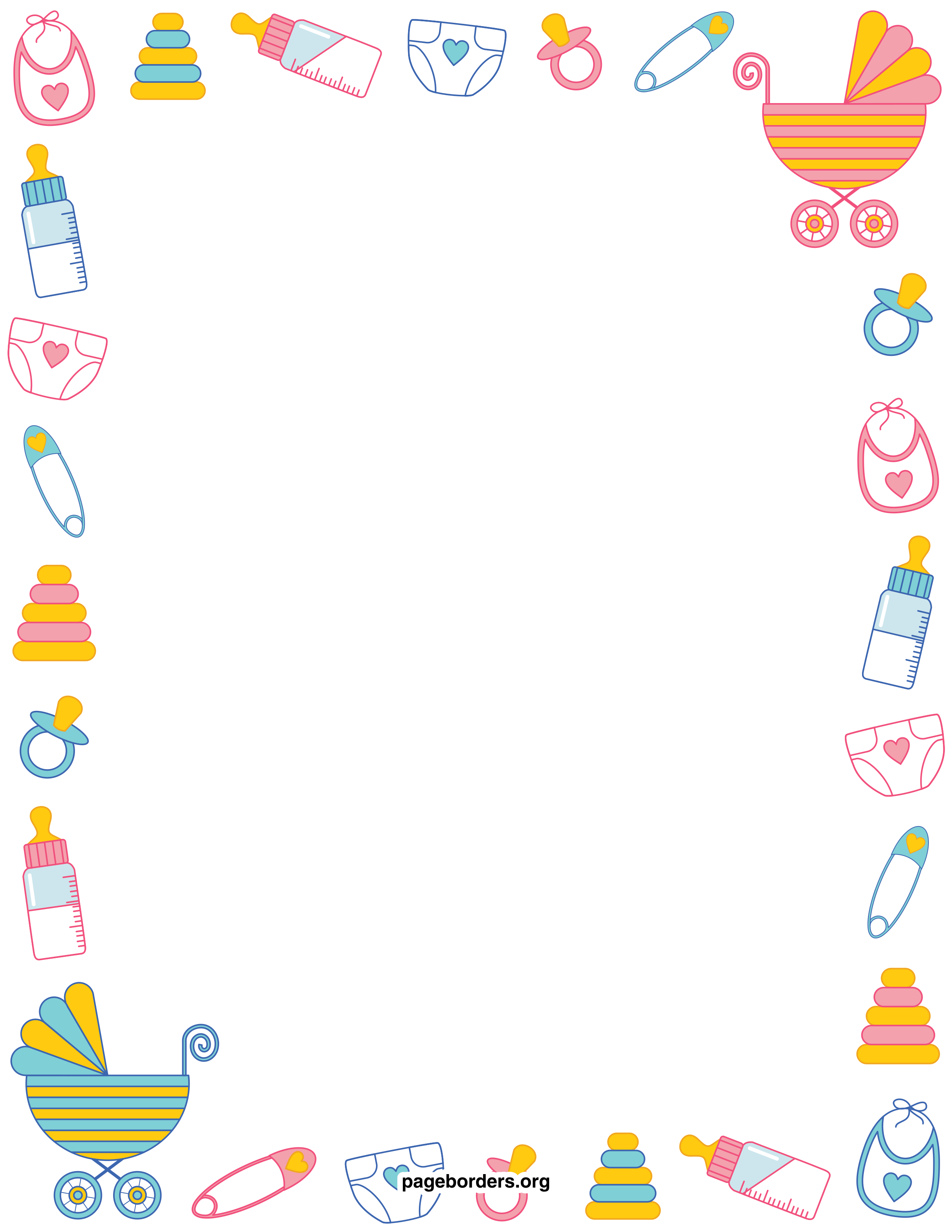 2550x3300 Baby Clipart Borders