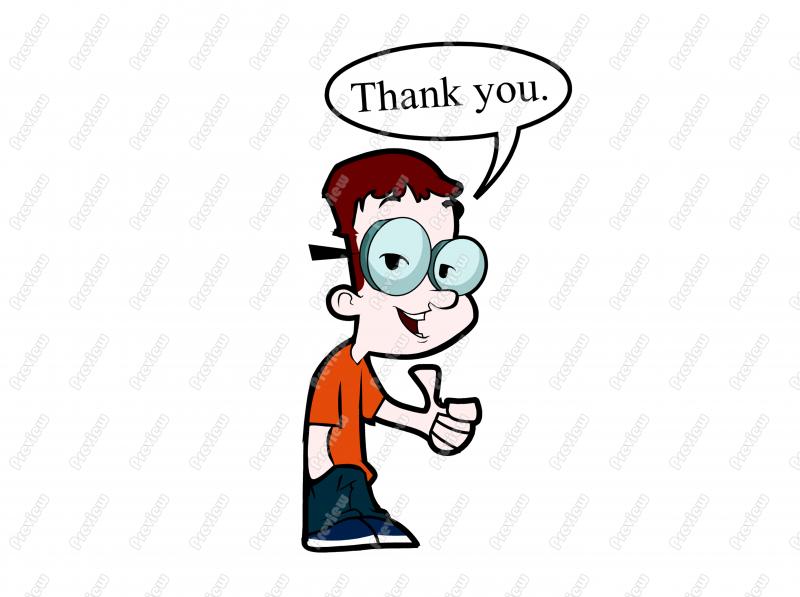 800x597 Thank You Nerd Thumbs Up Character Clip Art