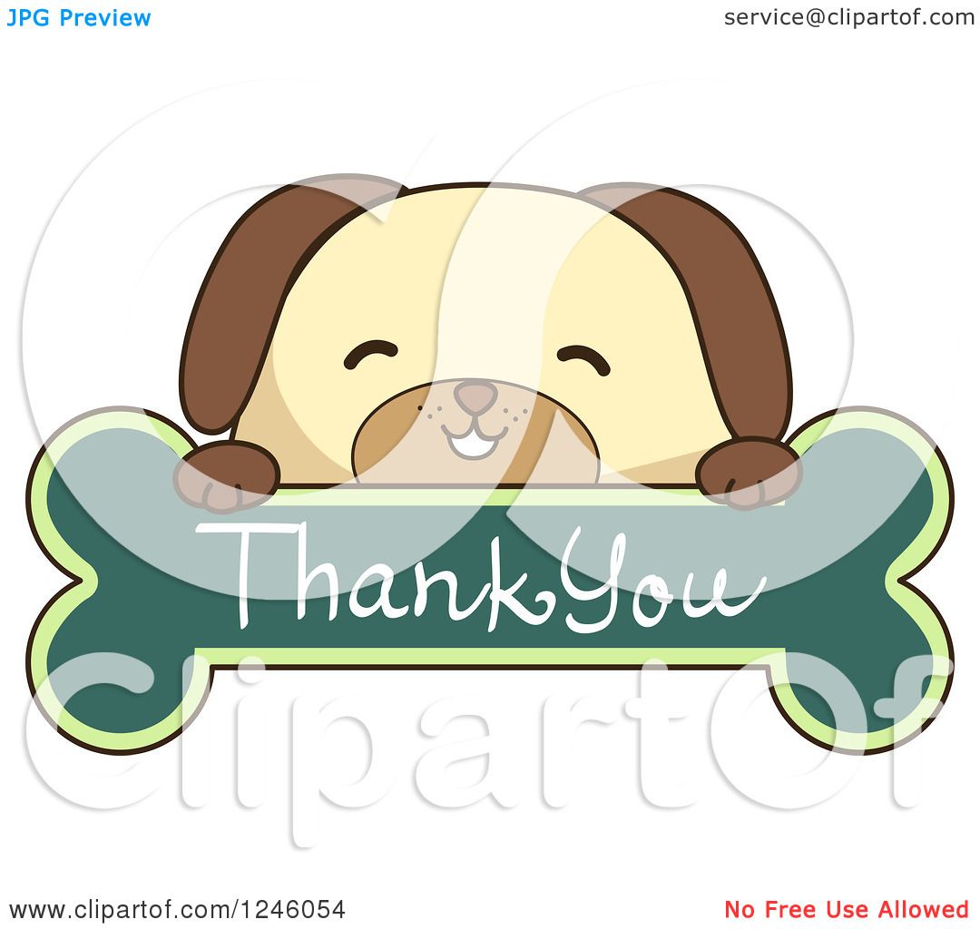 1080x1024 Clipart Of A Dog Over A Thank You Bone Sign