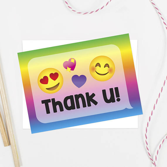 570x570 Emoji Thank You Cards Printed Set Matches Emoji Party