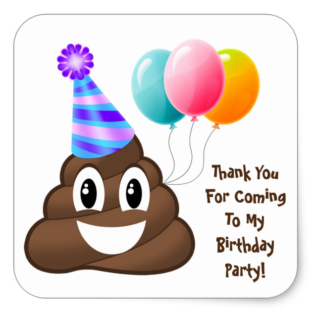 630x630 Thank You Customized Poop Emoji Birthday Stickers