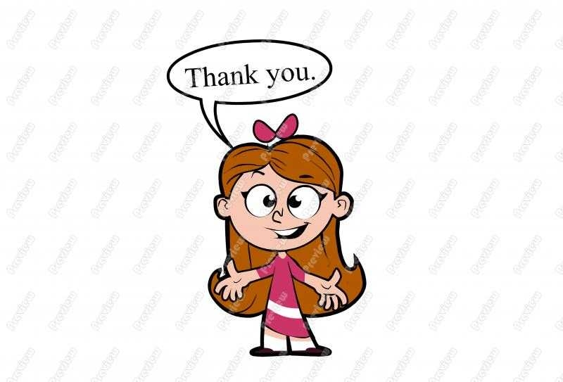 800x543 Thank You Little Girl Character Clip Art