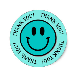 324x324 Smiley Face Thank You Stickers Zazzle