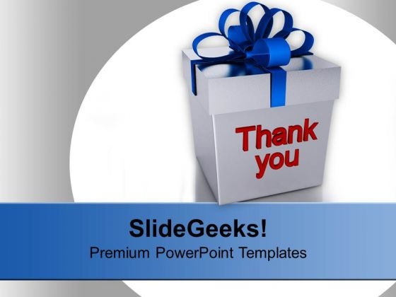 560x420 Gift Box With Word Thank You Metaphor Powerpoint Templates Ppt