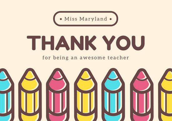 550x389 Teacher Thank You Card Templates