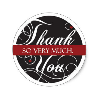 324x324 Thank You Very Much Stickers Zazzle
