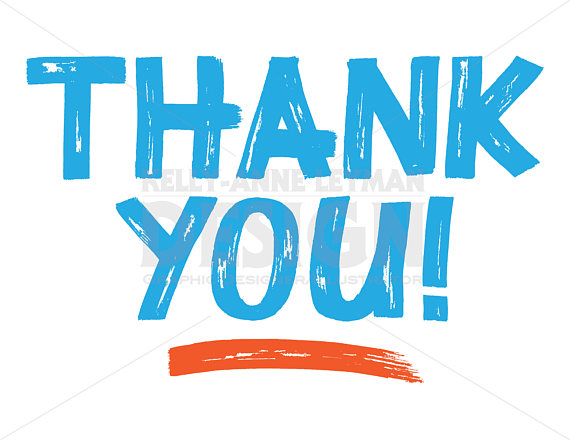 570x440 Thank You Typography Clipart, Word Overlays Clip Art Set, Text