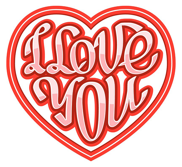 600x550 Love You Heart Clip Art And Journaling