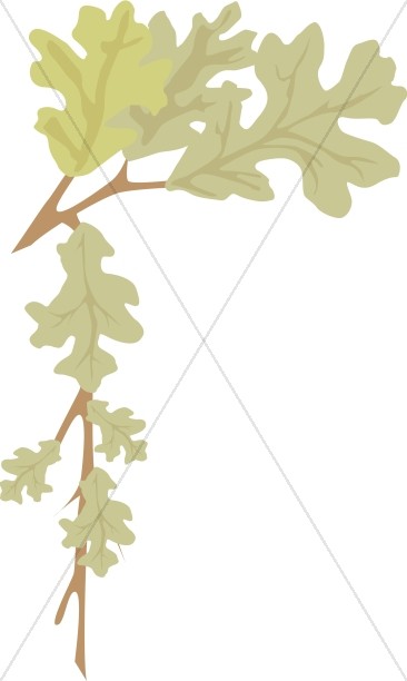 366x612 Oak Leaf Page Corner Leaf Borders
