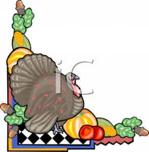 294x300 Thanksgiving Turkey Border Clip Art