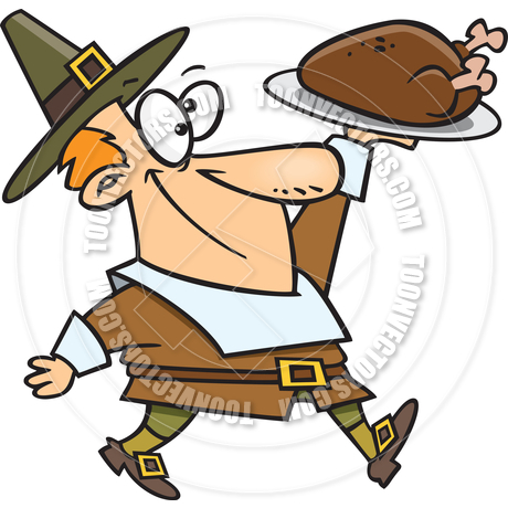 460x460 Cartoon Pilgrim Thanksgiving Turkey By Ron Leishman Toon Vectors