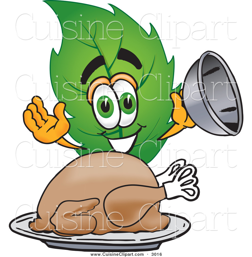 1024x1044 Cuisine Clipart Of Green Leaf Mascot Cartoon Character Serving