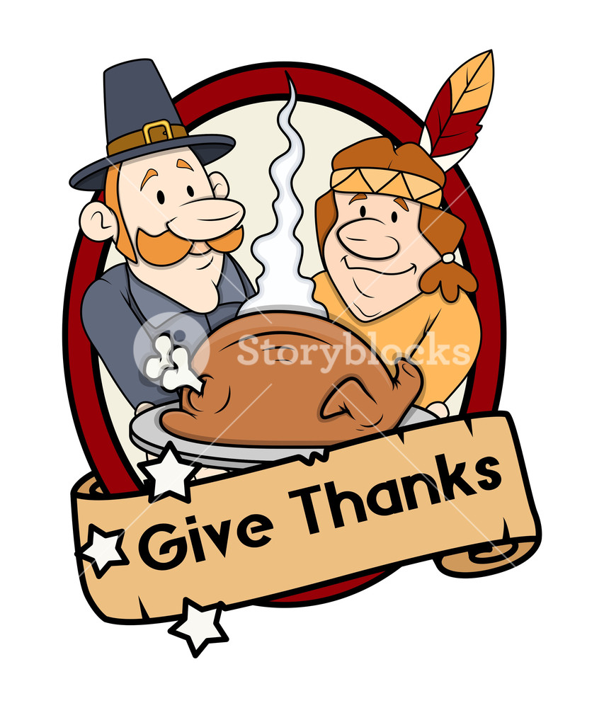 853x1000 Thanksgiving Day Cartoon Characters Royalty Free Stock Image