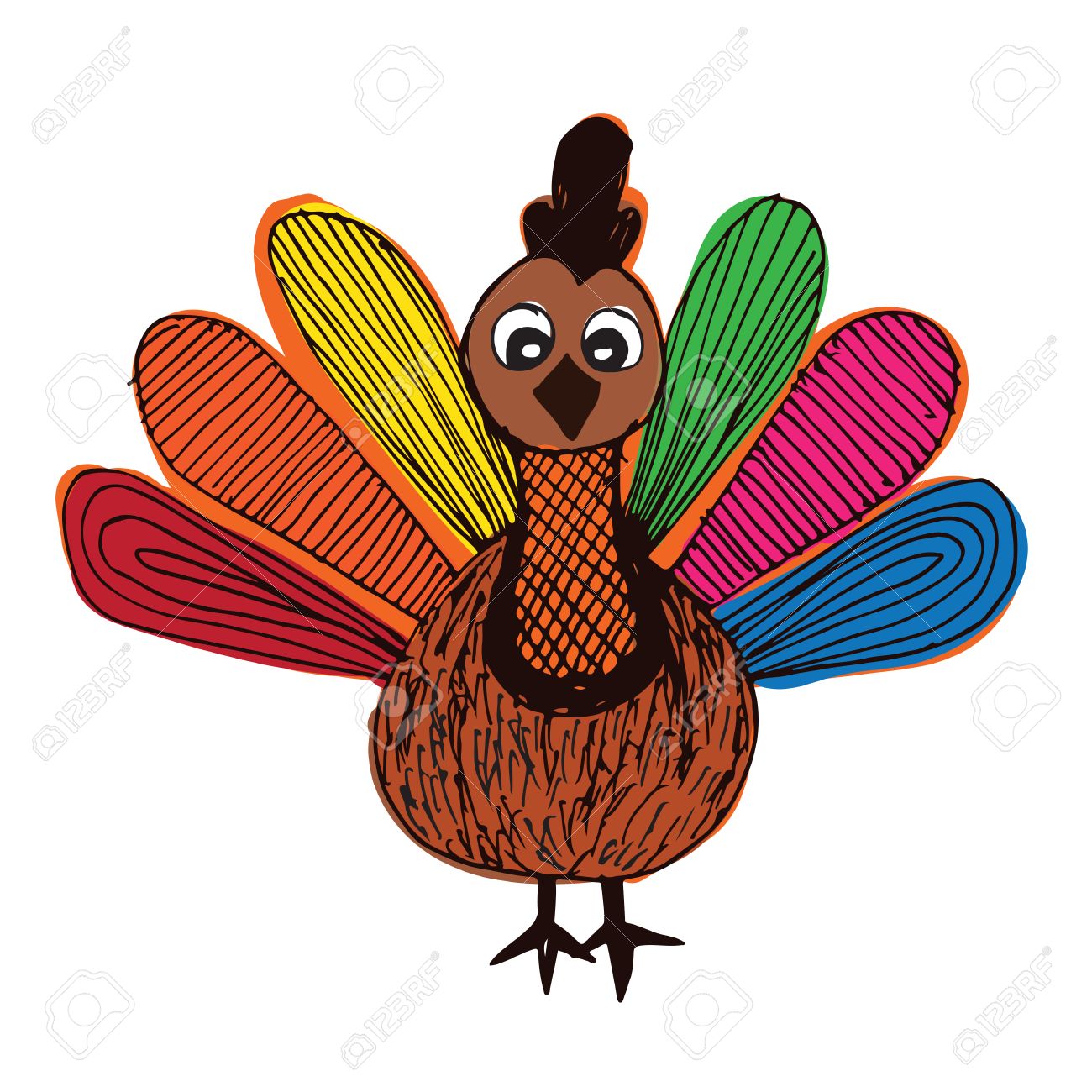 1300x1300 Turkey Bird Cartoon For Happy Thanksgiving Celebration Royalty
