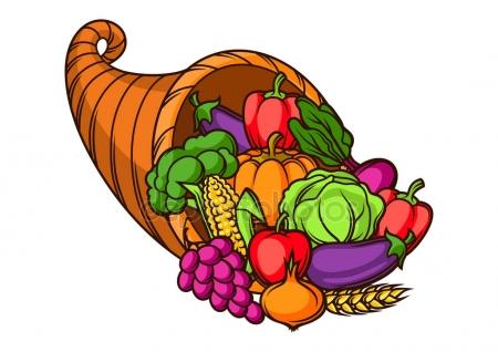 450x318 Harvest Illustration Autumn Cornucopia With Seasonal Fruits