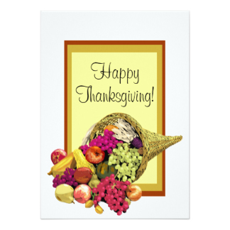 324x324 Thanksgiving Cornucopia Invitations Amp Announcements Zazzle