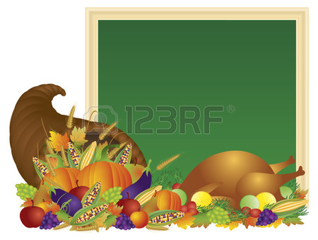 450x339 Thanksgiving Day Fall Harvest Cornucopia Royalty Free Cliparts