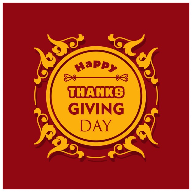 626x626 Red Background With A Label For The Thanksgiving Day Vector Free