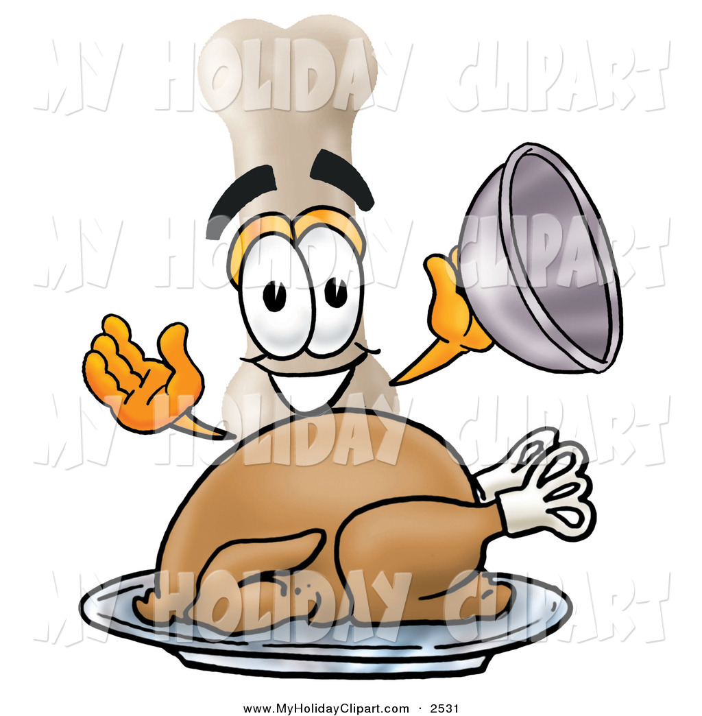 1024x1044 Cliprt Of Hungry Bone Mascot Cartoon Character Serving