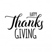 170x170 Happy Thanksgiving Day Gold Hand Lettering On White Background