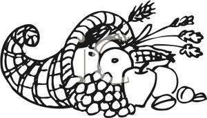 300x171 Black Amp White Clipart Cornucopia