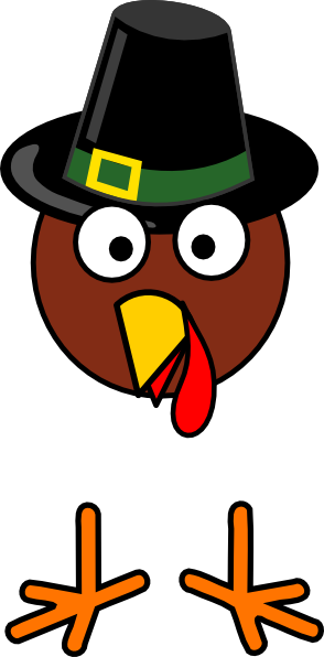 294x596 Totetude Turkey Head Feet Thanksgiving Clip Art